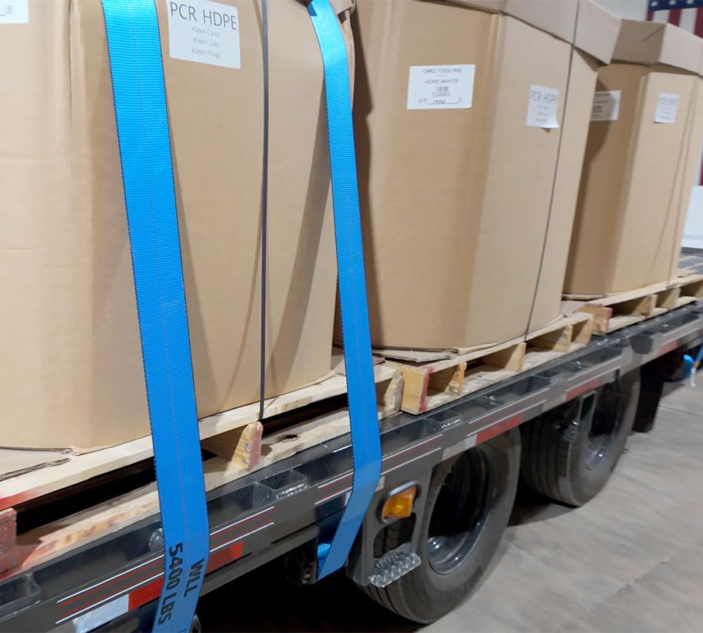 Mytee Products on trailer hauling cargo showing real-world securement benefit