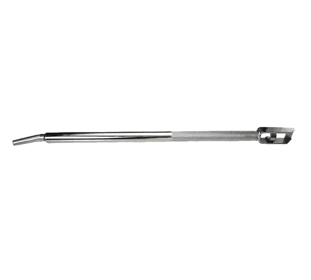 Mytee Products front view of chrome winch bar showing full length and square head, clear leverage benefit
