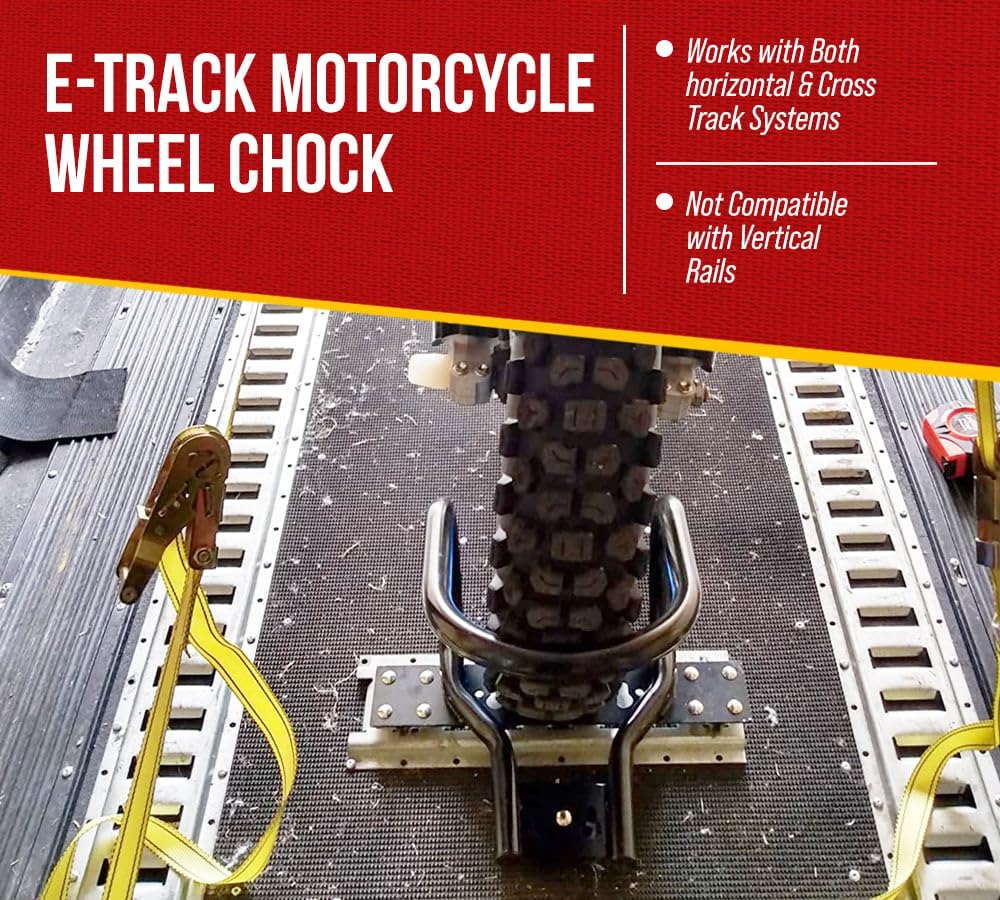 Mytee Products tire engaged in chock demonstrating firm wheel retention