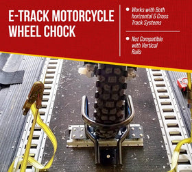 Mytee Products tire engaged in chock demonstrating firm wheel retention
