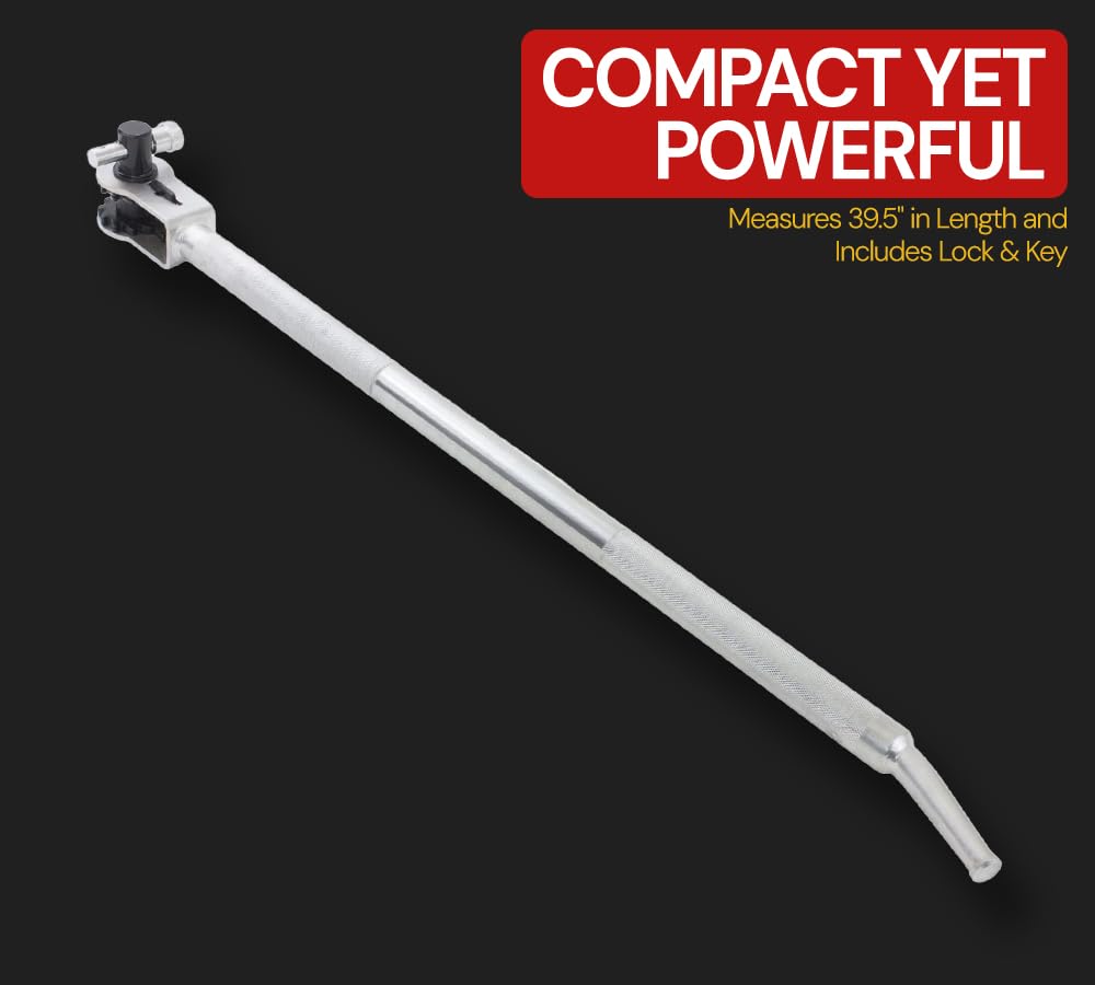 Mytee Products winch bar full-length shown beside ruler for scale to illustrate leverage benefit
