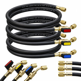mytithger front packaging showing three 72" hoses and labels for quick identification and convenience