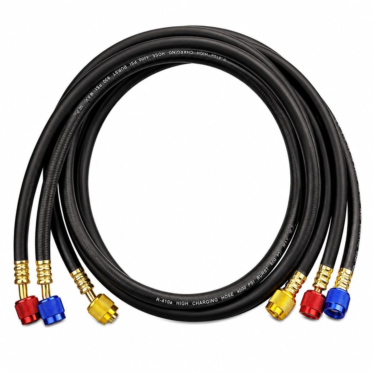 mytithger front view of three 59-inch hoses showing ready-to-use kit benefits