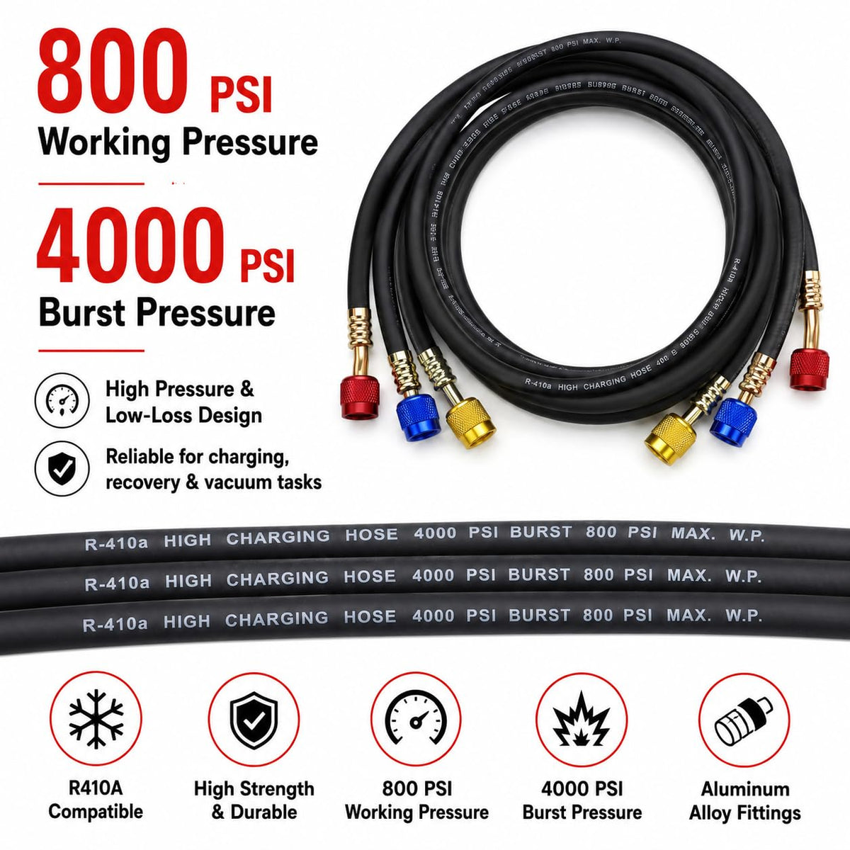 mytithger hose curved to show flexibility and easy reach advantage