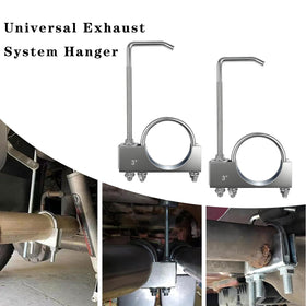 Myzpahn installed on 3-inch exhaust pipe demonstrating secure muffler support