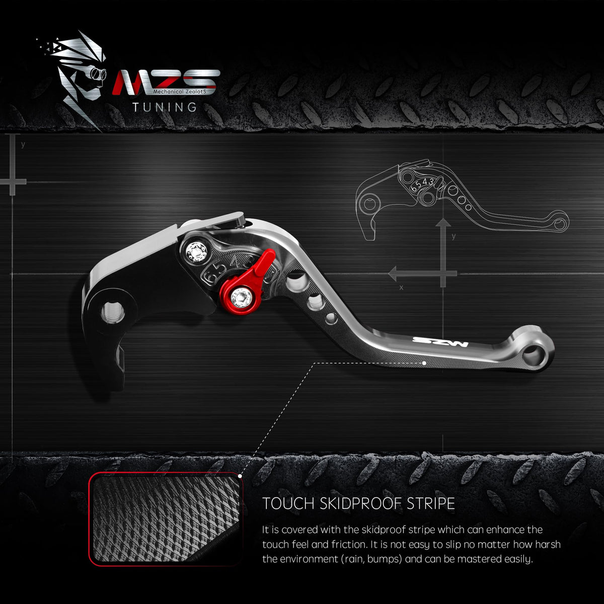 MZS image of the adjustable setscrew illustrating customizable reach benefit