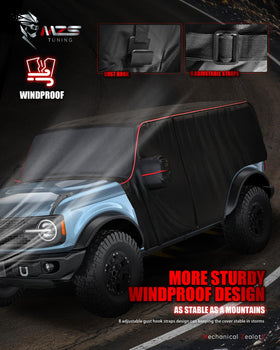 MZS adjustable gust-hook straps securing cover to vehicle for windproof stability