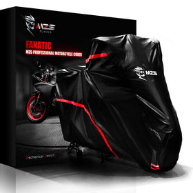 MZS cover front view showing full bike protection and weather resistance