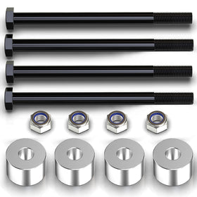 MZS kit front overview showing spacers and hardware, illustrating improved fit