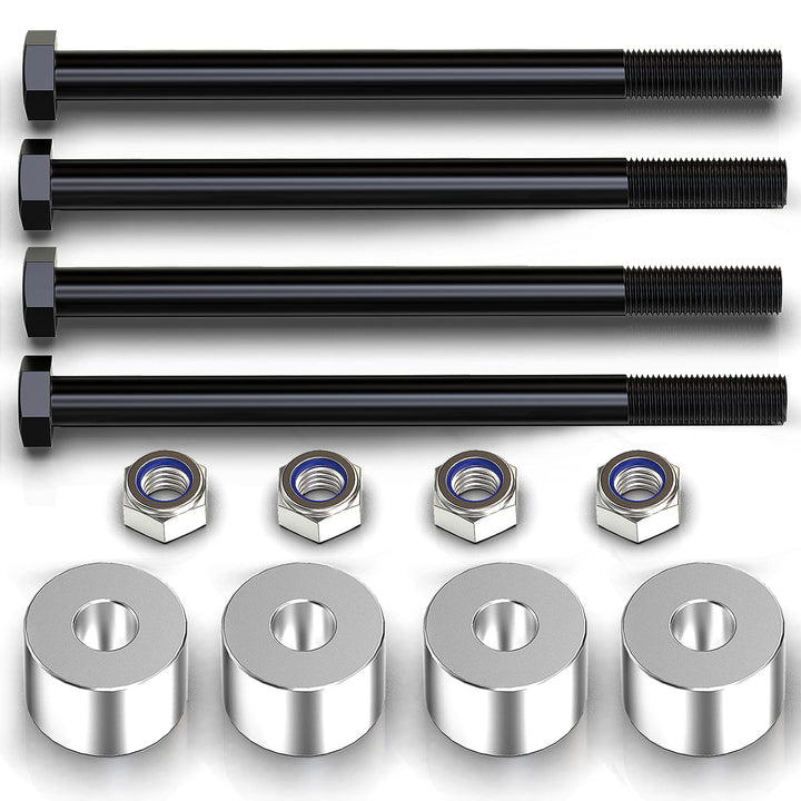 MZS kit front overview showing spacers and hardware, illustrating improved fit