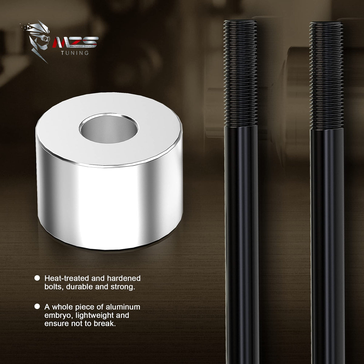 MZS kit next to ruler for scale, showing compact parts for straightforward fitment