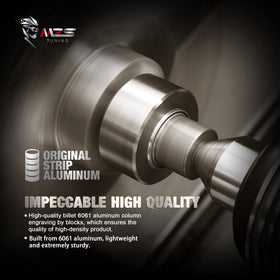 MZS kit hardware and spacers laid out for simple bolt-on installation benefit