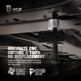 MZS installed under truck showing lowered differential reducing vibration