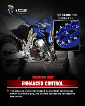 MZS installed right-side foot peg during ride demonstrating enhanced grip in action