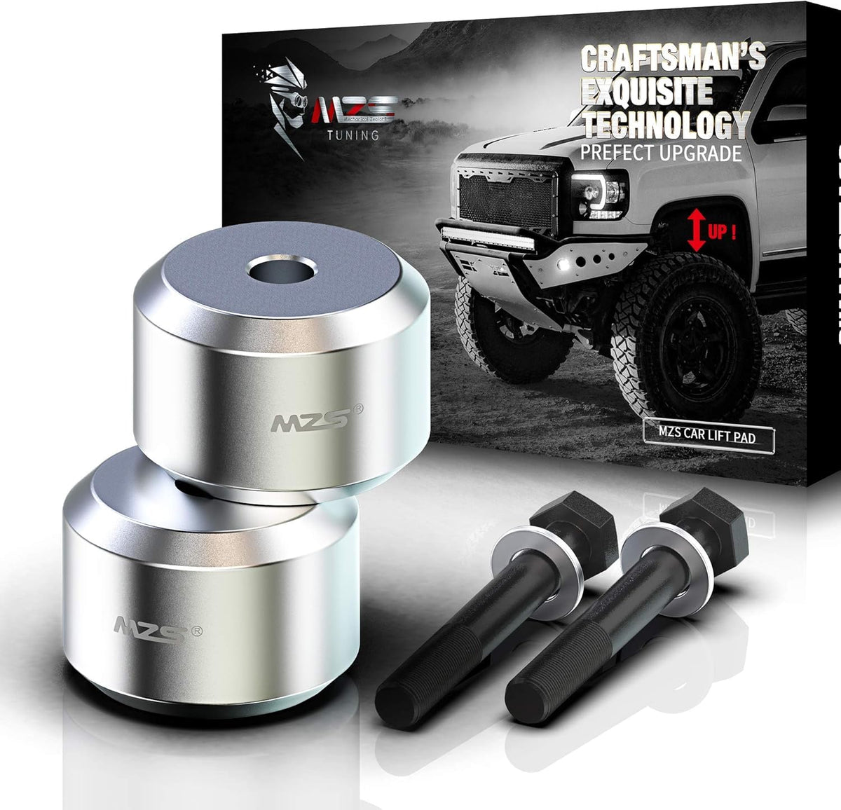 MZS front spacer assembly showing complete kit and benefit of easier tire fitment