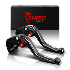MZS front view lever set showing black anodized finish and slim profile for improved control