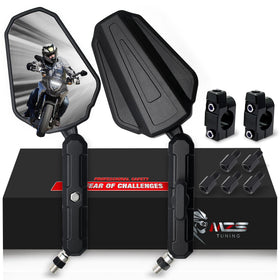 MZS front view showing mirror pair and packaging, durable upgrade benefit