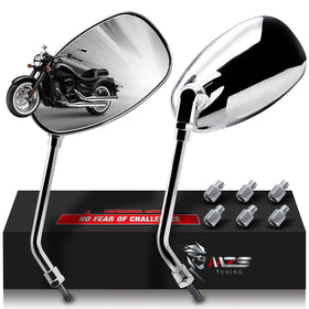 MZS front view chrome mirrors showing sleek design and improved rear visibility
