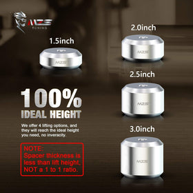 MZS height comparison 3inch scale showing true three-inch lift benefit