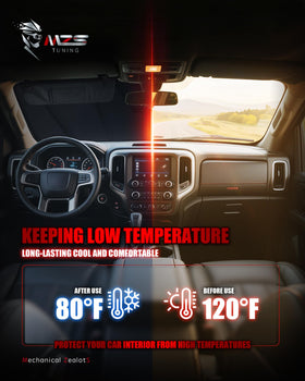 MZS installed on Escalade windshield demonstrating full coverage cooling