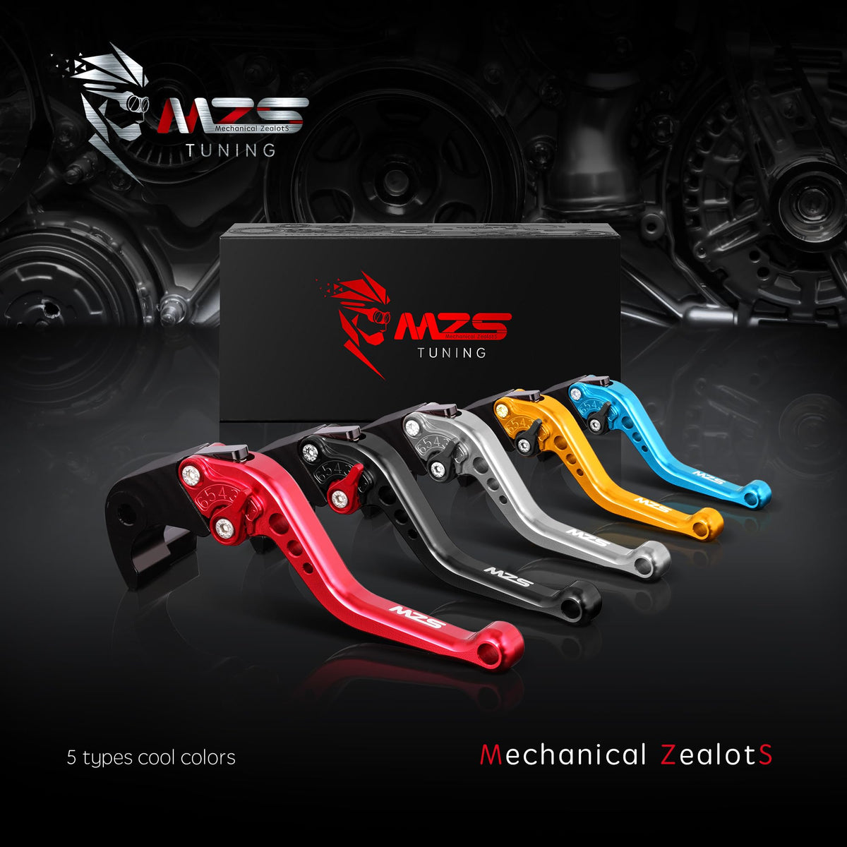 MZS lifestyle shot of bike with levers emphasizing performance-focused appearance