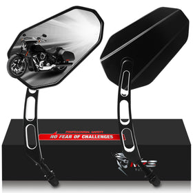 MZS front view mirror showing black housing and sleek design for style