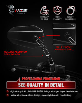 MZS white-clear glass detail delivering wider, clearer rear vision