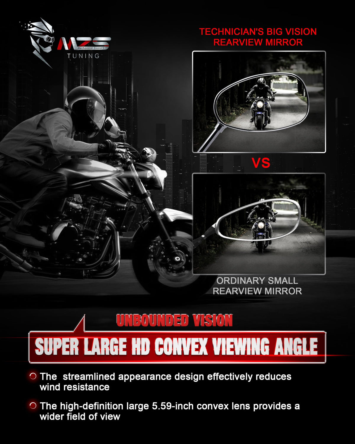 MZS included 8mm and 10mm adapters and hardware for universal fitment