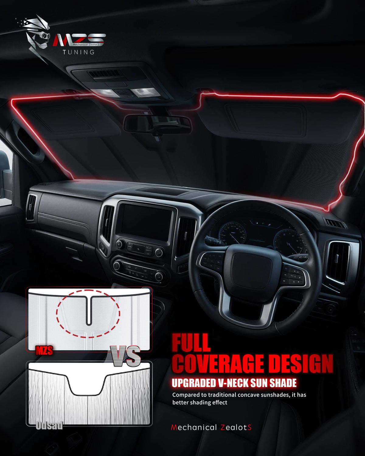 MZS side profile showing precise fit against Sierra windshield curve