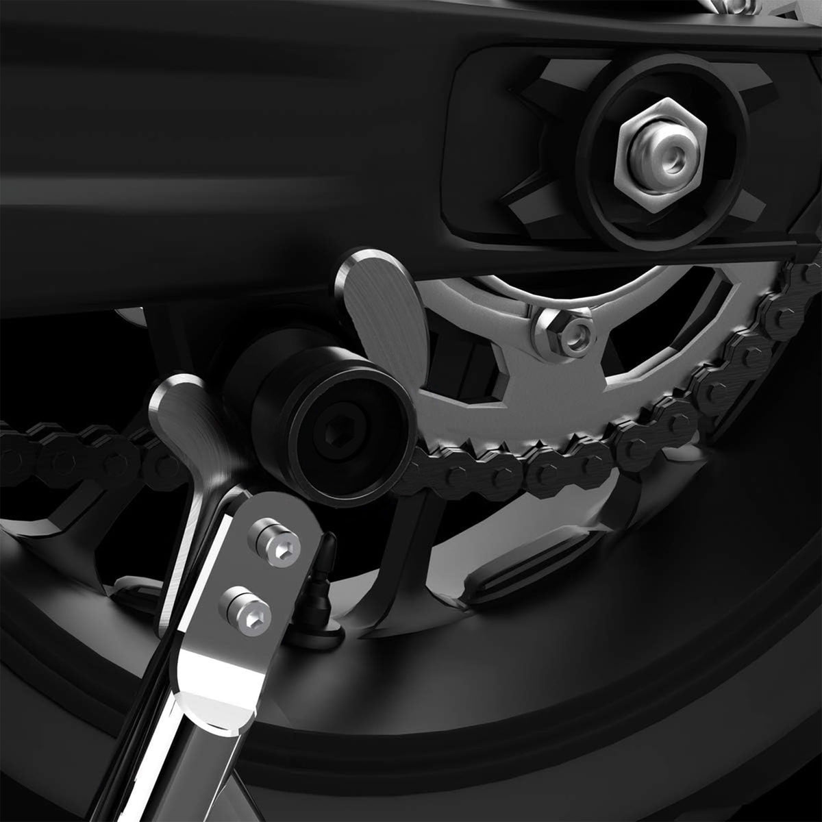 MZS close-up of spool threading and screw for precise fit and secure mount