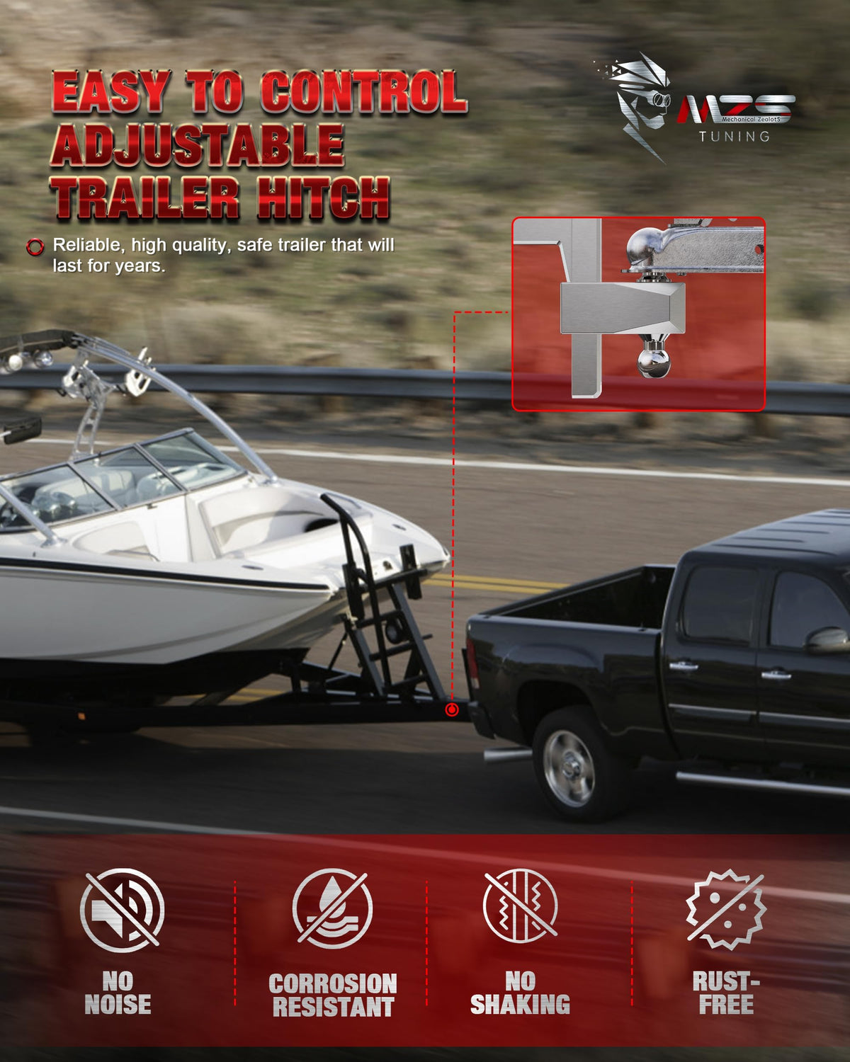 MZS truck mounted lifestyle showing ready-to-tow convenience