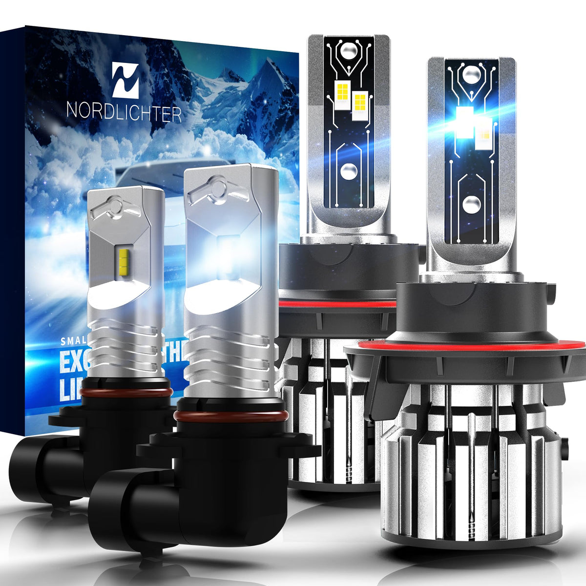 N NORDLICHTER front pack showing bulbs and box, clear upgrade benefit
