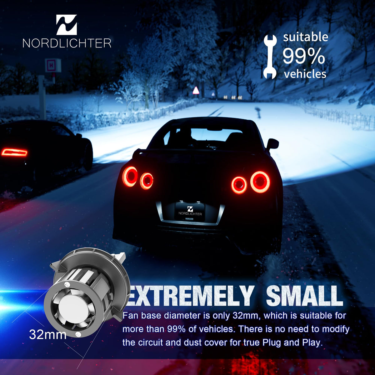 N NORDLICHTER H10 fog bulb passive cooling body for quiet durability