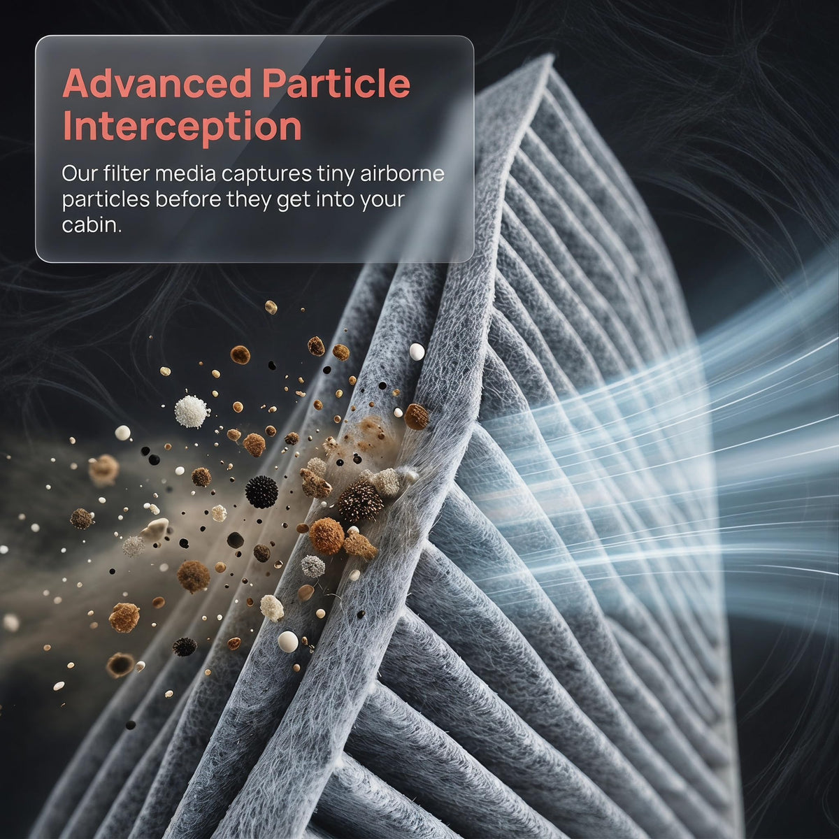 N2ZQ8D filter media texture displaying high-efficiency filtration benefit