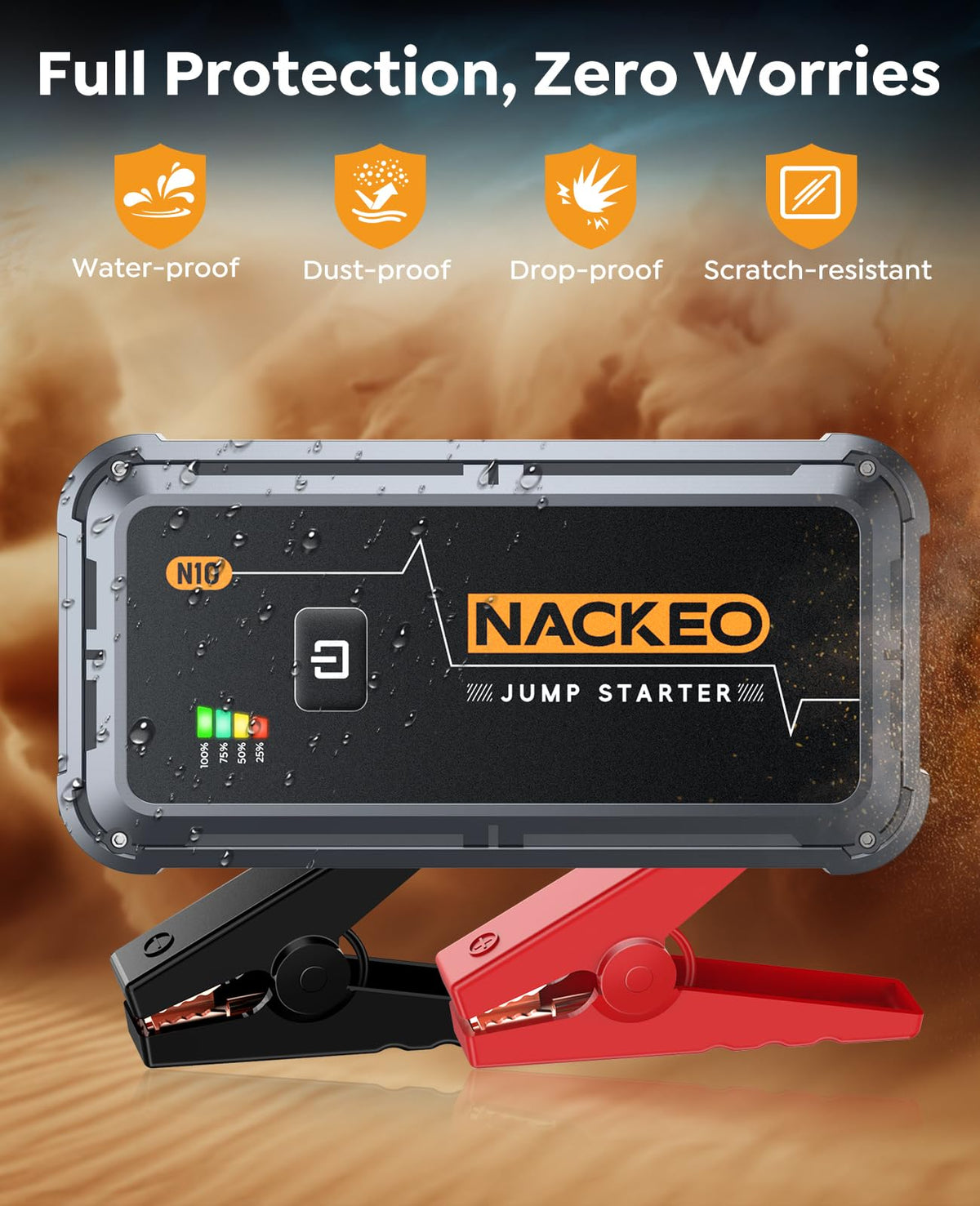 NACKEO held in hand to show portable size and easy storage convenience