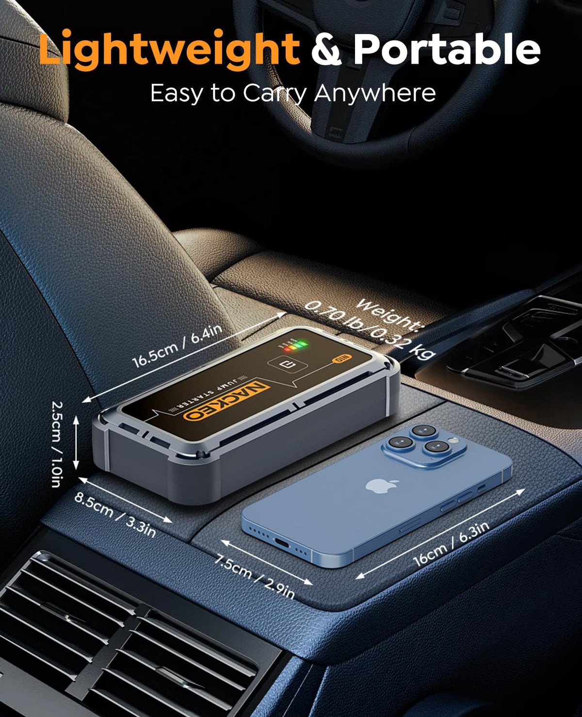 NACKEO rugged housing texture resisting water and shock for durability
