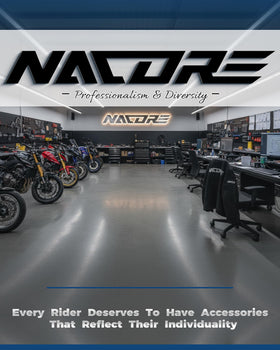 NACORE on a pit bike in action providing sleek, understated styling