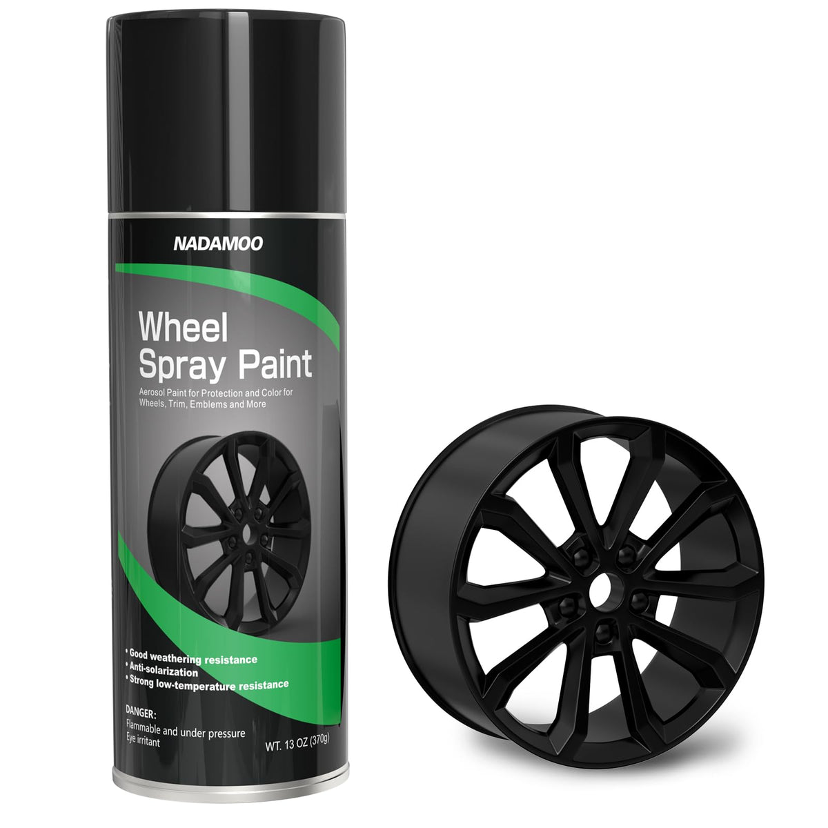 NADAMOO front can semi-gloss black showing label and 13 oz size for easy selection