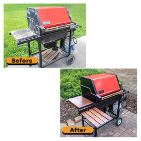 NADAMOO can on garage workbench in use for DIY restoration benefit