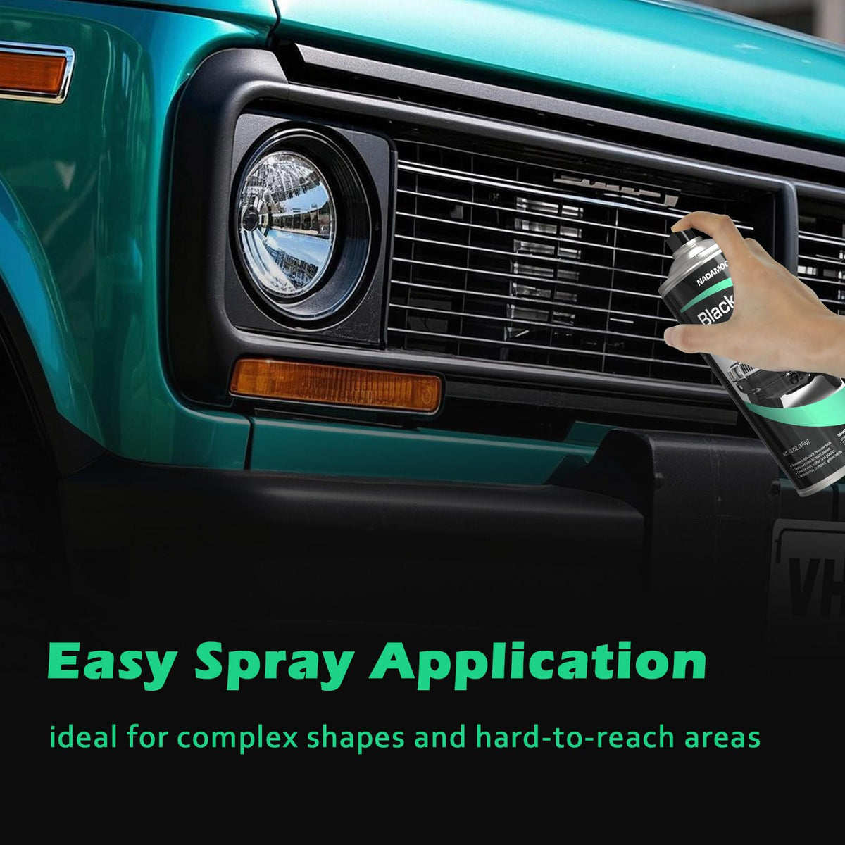 NADAMOO spray nozzle detail demonstrating controlled spray benefit