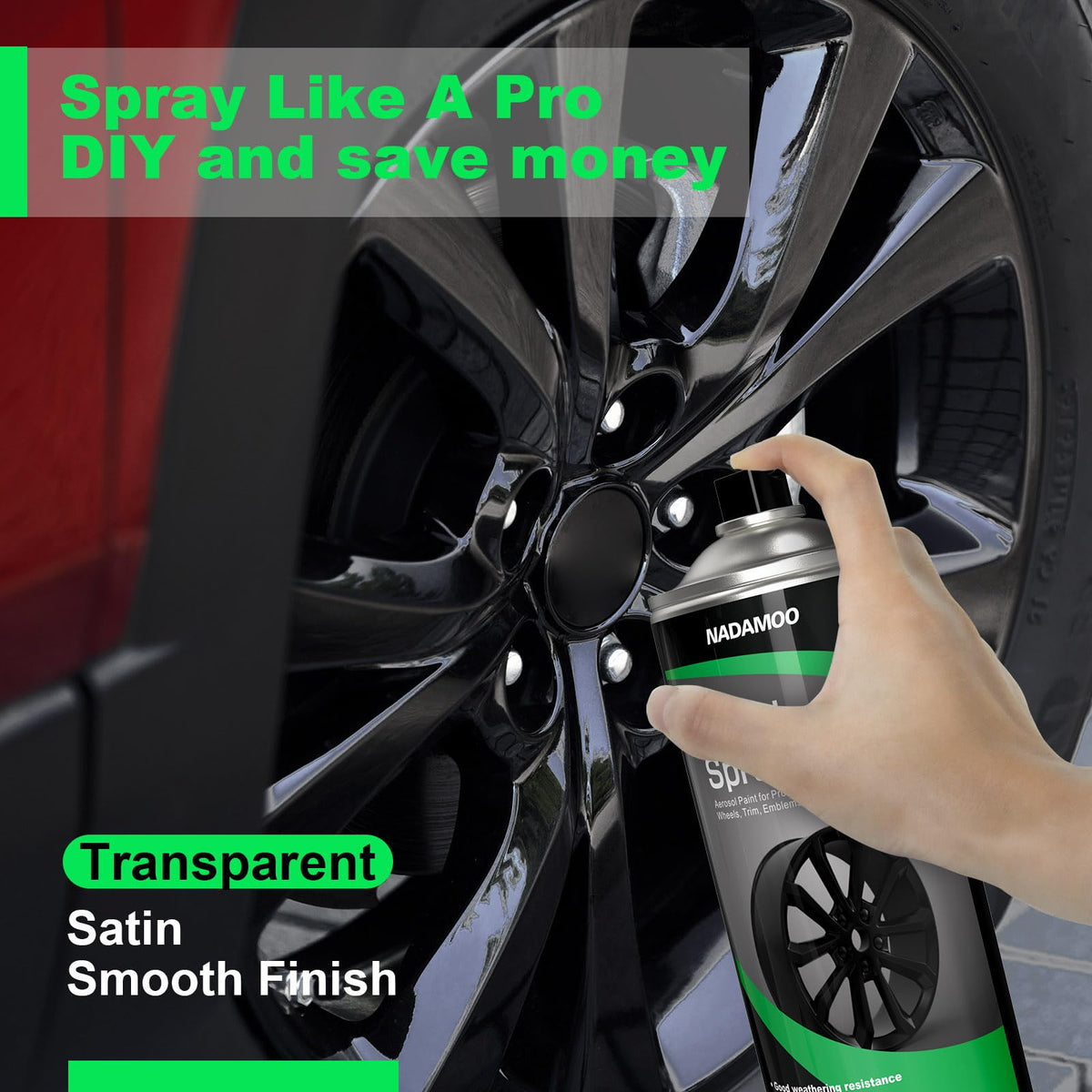 NADAMOO satin finish close-up on wheel showing durable low-sheen protection