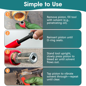 Nagiee cleaner next to hand tools for scale showing portable size and workshop convenience