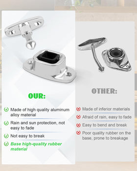 Nahntaipy installed on trailer door showing secure hold during travel and reduced rattling
