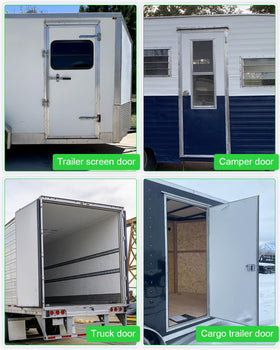 Nahntaipy on camper door in outdoor setting showing weather-resistant, reliable performance