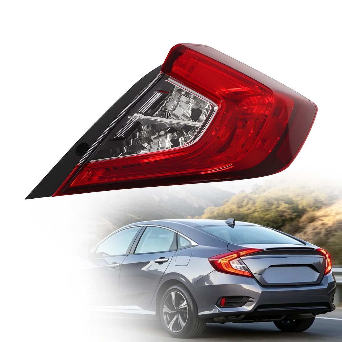 Nakkaa right outer tail light front view showing fit and styling benefits