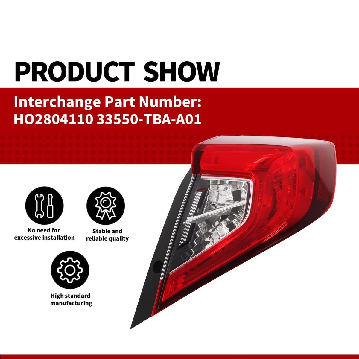 Nakkaa tail light mounted on a Civic sedan showing restored rear appearance benefit