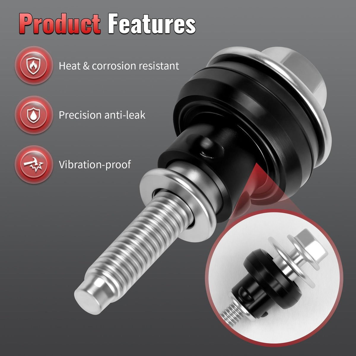Nakonic bolts installed on engine showing secure valve cover fastening and leak prevention