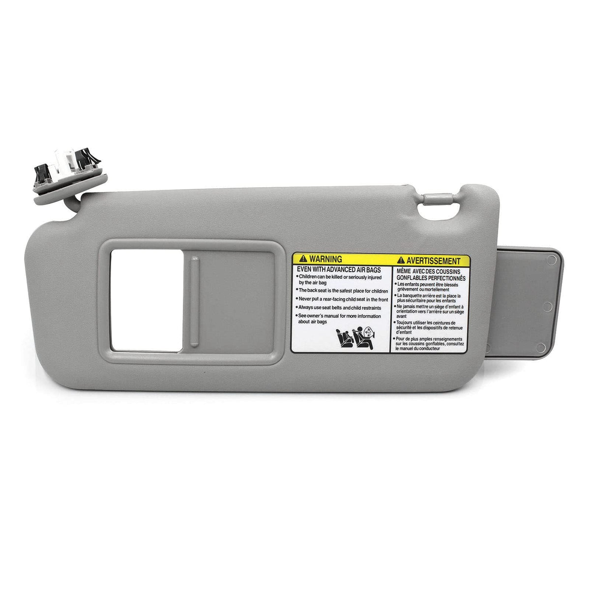 Nakuuly driver sun visor front view showing clean replacement fit and restored appearance