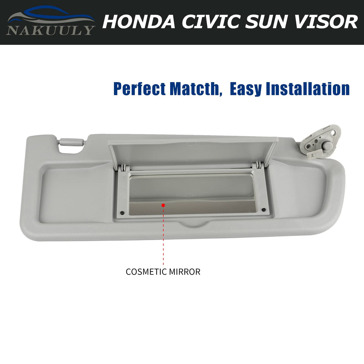 Nakuuly installed in Honda Civic driver side demonstrating glare reduction benefit