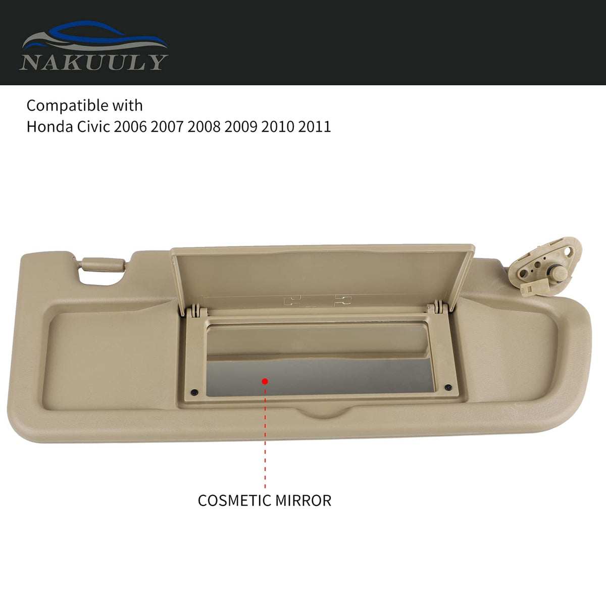 Nakuuly installed driver side in a Civic interior, restores glare protection